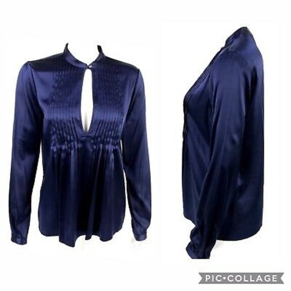 Theory Tops - THEORY - NWOT Bianca Silk Keyhole Blouse
